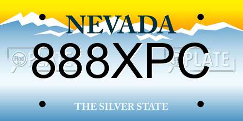 888XPC Nevada License Plate