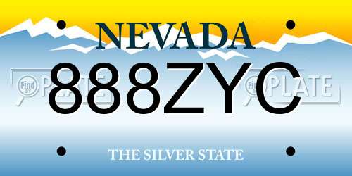 888ZYC Nevada License Plate