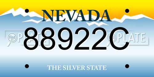 88922C Nevada License Plate