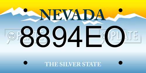 8894EO Nevada License Plate