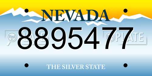 8895477 Nevada License Plate