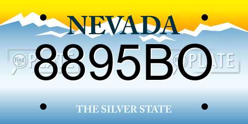 8895BO Nevada License Plate