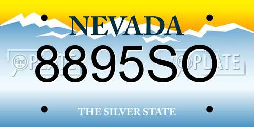 8895SO Nevada License Plate