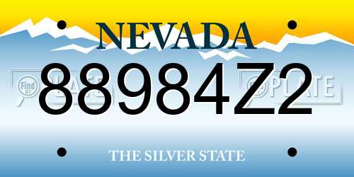 88984Z2 Nevada License Plate