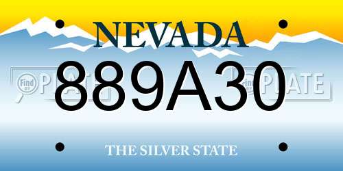 889A30 Nevada License Plate