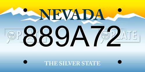 889A72 Nevada License Plate