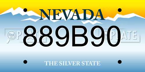 889B90 Nevada License Plate