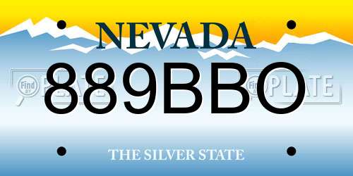 889BBO Nevada License Plate