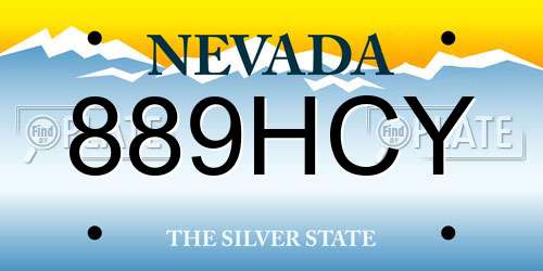 889HCY Nevada License Plate