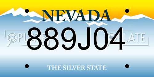 889J04 Nevada License Plate