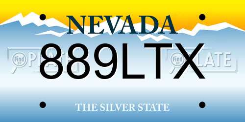 889LTX Nevada License Plate