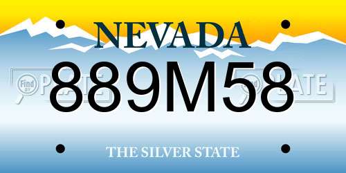 889M58 Nevada License Plate