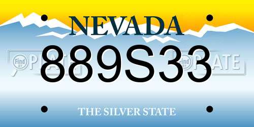 889S33 Nevada License Plate