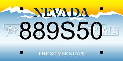 889S50 Nevada License Plate