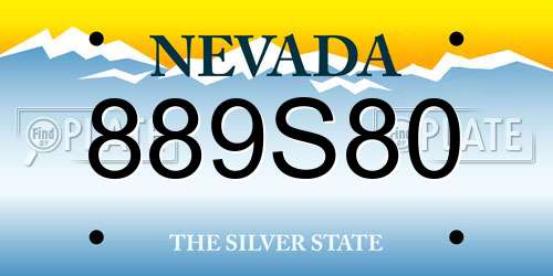 889S80 Nevada License Plate