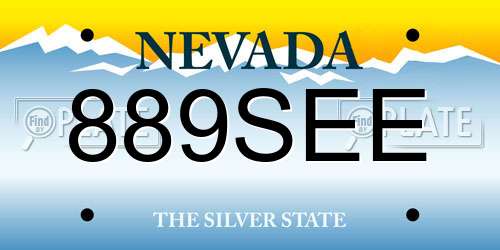 889SEE Nevada License Plate