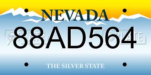 88AD564 Nevada License Plate