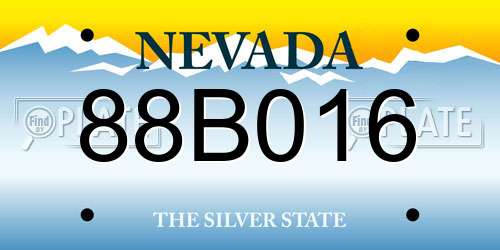88B016 Nevada License Plate
