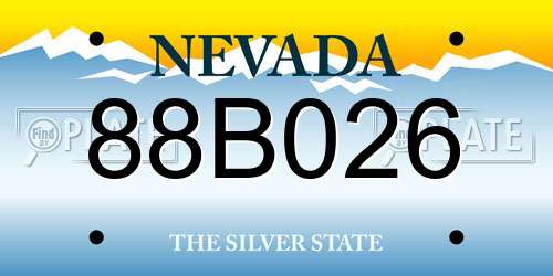 88B026 Nevada License Plate