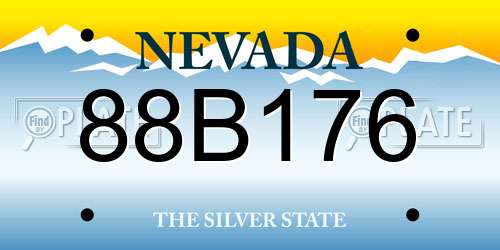 88B176 Nevada License Plate