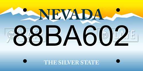 88BA602 Nevada License Plate