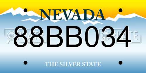 88BB034 Nevada License Plate