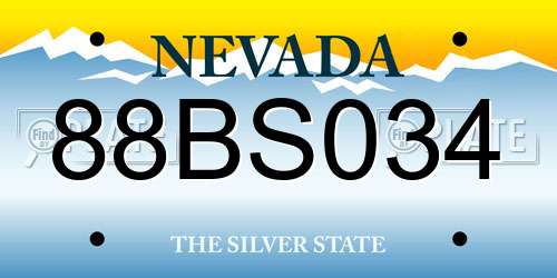 88BS034 Nevada License Plate