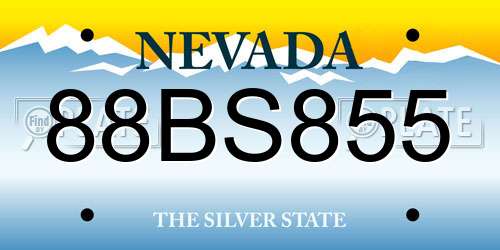 88BS855 Nevada License Plate