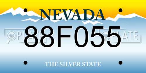88F055 Nevada License Plate