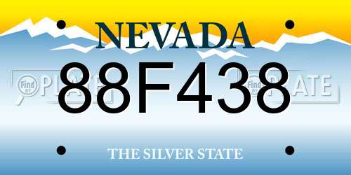 88F438 Nevada License Plate