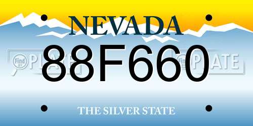 88F660 Nevada License Plate