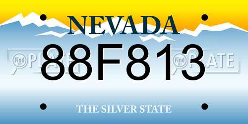 88F813 Nevada License Plate