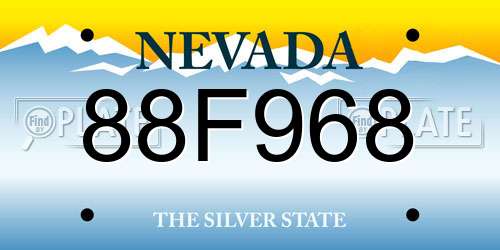 88F968 Nevada License Plate
