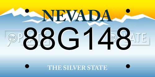 88G148 Nevada License Plate