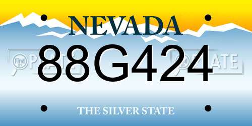 88G424 Nevada License Plate