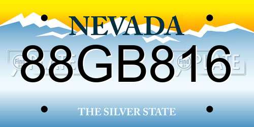 88GB816 Nevada License Plate