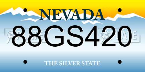 88GS420 Nevada License Plate