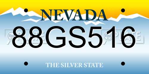 88GS516 Nevada License Plate