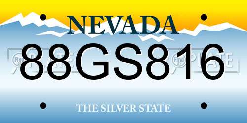 88GS816 Nevada License Plate