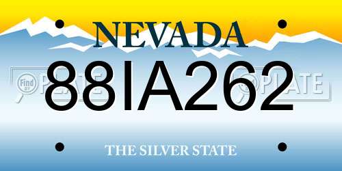 88IA262 Nevada License Plate