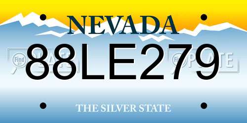 88LE279 Nevada License Plate