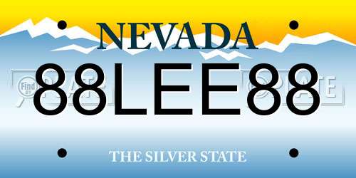 88LEE88 Nevada License Plate