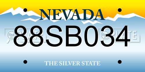 88SB034 Nevada License Plate
