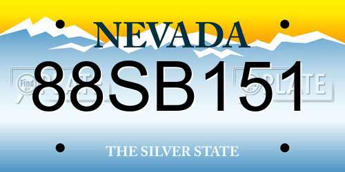88SB151 Nevada License Plate