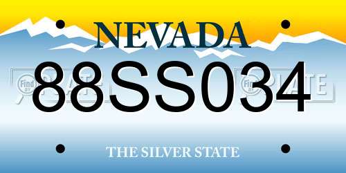 88SS034 Nevada License Plate