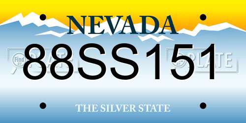 88SS151 Nevada License Plate
