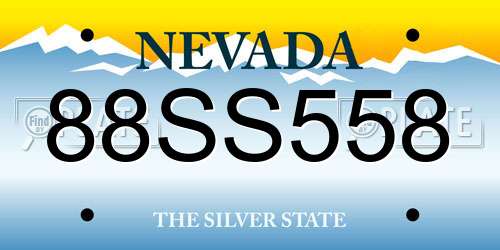 88SS558 Nevada License Plate