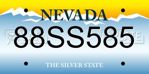 88SS585 Nevada License Plate