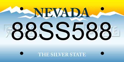 88SS588 Nevada License Plate