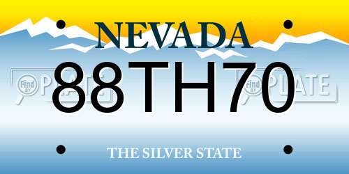 88TH70 Nevada License Plate